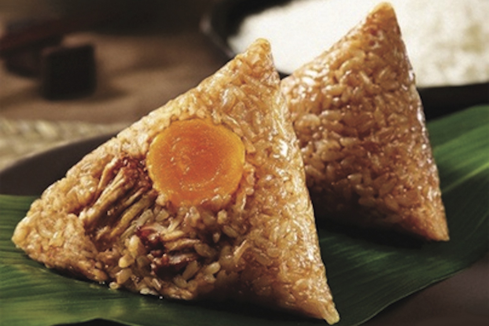 Rice dumpling with salted egg and pork